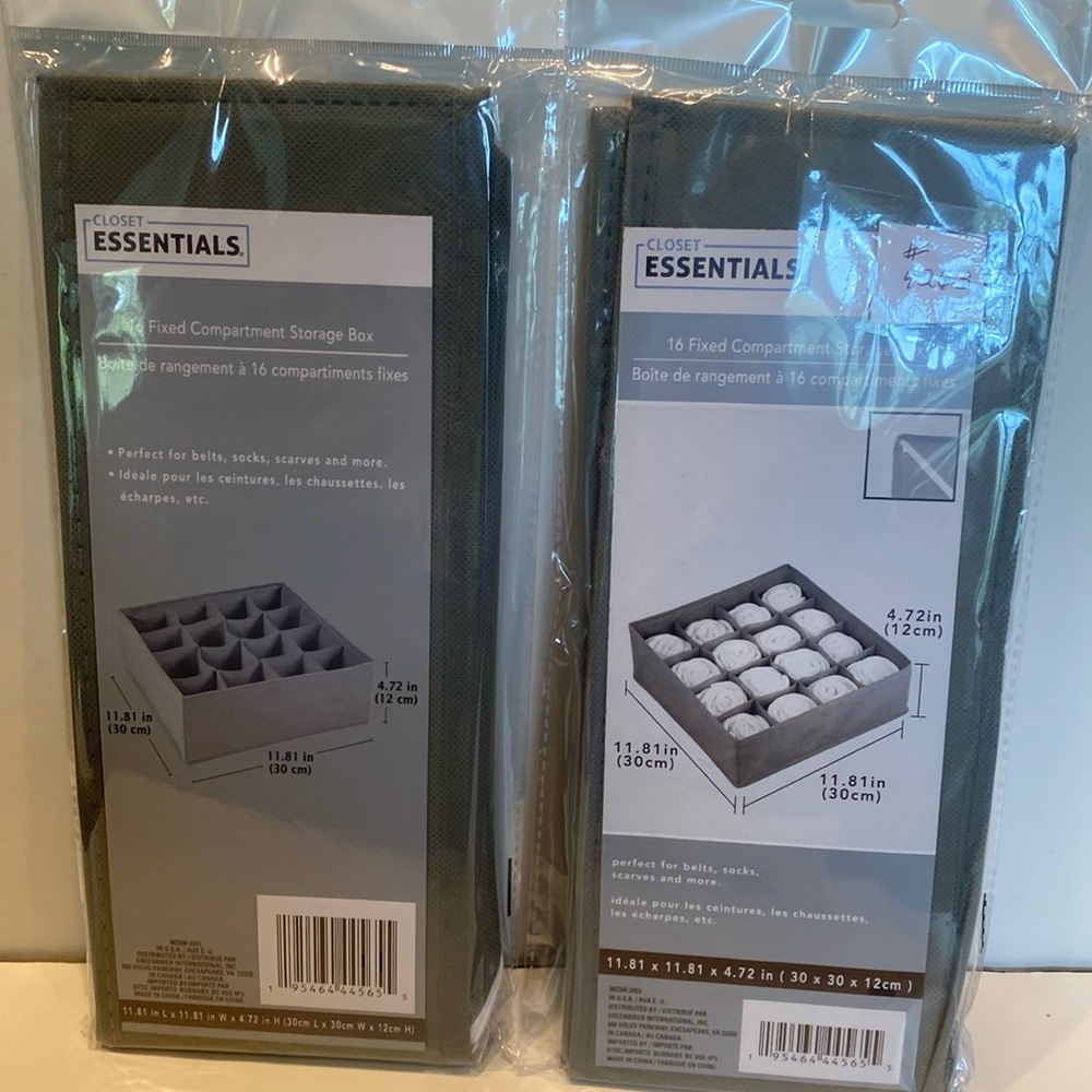 NWT Set of twp 16-Fixed Compartment Storage Box